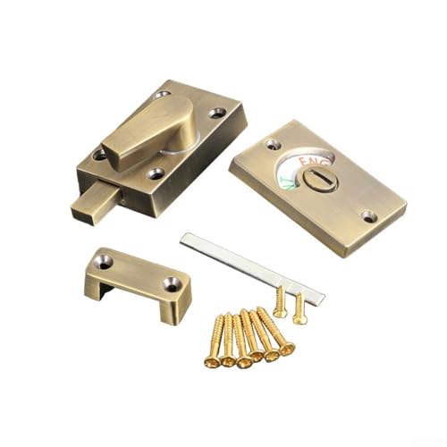 Sichtschutz-Türschloss mit Belegungsanzeige für Badezimmer- und WC-Türen aus Zinklegierung, geeignet für Türbretter, 12 18 mm dick, wendbarer Riegel für alle Türöffnungsrichtungen von Marchfunny