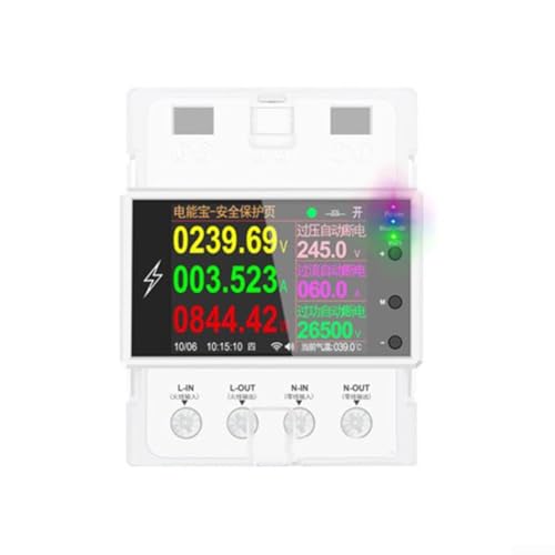 Smart Home Energiemanagementgerät AT4PW100A WiFi vernetztes 4P Trackmeter mit Timing-Funktion (AT4P-WiFi) von Marchfunny