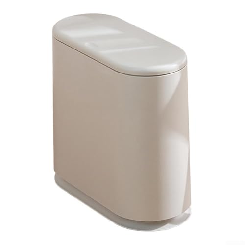 Smart gestalteter Mülleimer für den Heimgebrauch, passt nahtlos in Wohnzimmer, Bad oder WC-Bereiche (weiß, 15 l) von Marchfunny