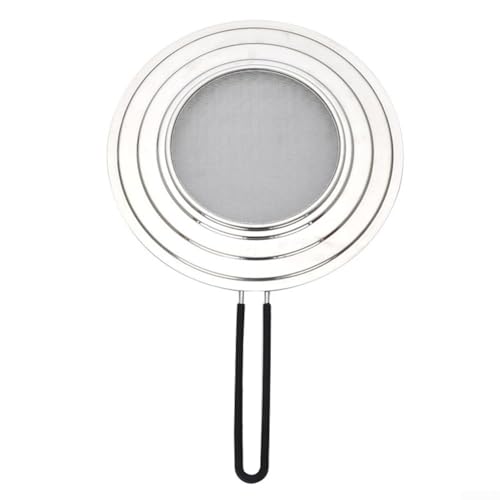 Spritzschutz für Bratpfannen Edelstahl Design mit platzsparendem faltbarem Silikongriff von Marchfunny