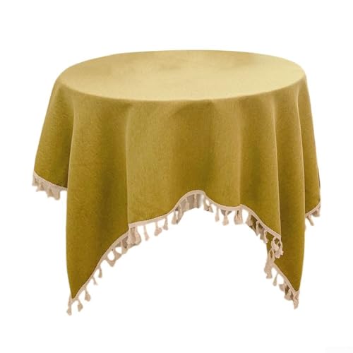 Stilvolle Polyester-Tischdecke, um Ihr kulinarisches Erlebnis zu Hause oder bei Veranstaltungen zu verbessern (Gelb und Grün) von Marchfunny