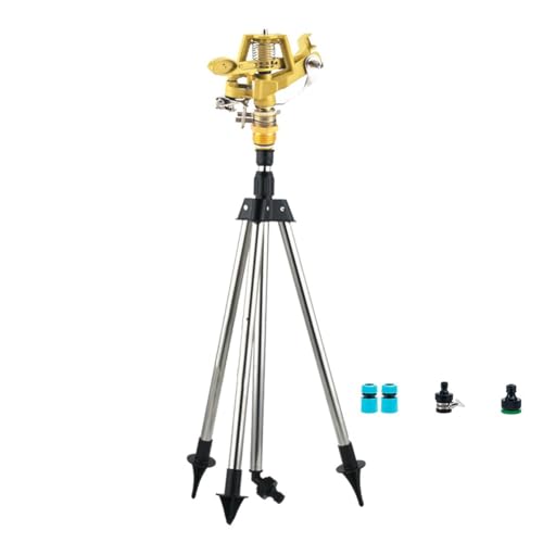 Um 360 Grad drehbarer Stativ-Sprinkler für Hof-Großflächenbewässerung mit einstellbarer Höhe, kompatibel mit Standard-Gartenschlauch mit 3/4 Zoll von Marchfunny