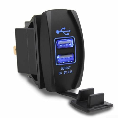 Verdrahtungskompatibles Dual-USB-Ladegerät mit robustem Design, perfekt für Auto- oder Bootsinstallation mit LED-Licht Verdrahtungskompatibles Dual-USB-Ladegerät mit robustem Design, perfekt für Auto- oder Bootsinstallation mit LED-Licht von Marchfunny