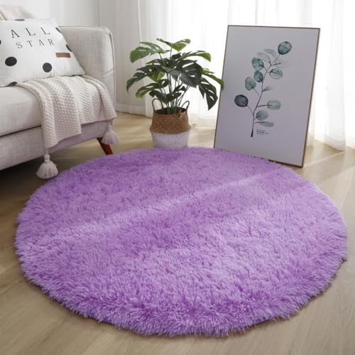 Weicher Shaggy-Teppich mit rutschfester Unterseite, perfekt für Wohnzimmer oder Schlafzimmer, leicht zu reinigen und zu pflegen, 80 cm, Violett Weicher Shaggy-Teppich mit rutschfester Unterseite, perfekt für Wohnzimmer oder Schlafzimmer, leicht zu reinigen und zu pflegen, 80 cm, Violett von Marchfunny