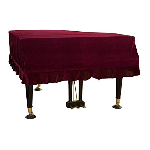 Marching orchid Flügel Cover Bordered Staubschutztuch, European Classical Gold Velvet Piano Cover (Color : Jujube red, Size : 230cm) von Marching orchid