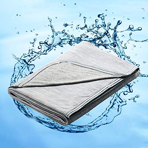 Marchpower Kühldecke 220 x 200cm, leichte Sommerdecke mit Japanische Arc-Chill 3.0 Q-Max>0.5 Kühlfasern, Absorbiert Körperwärme, 2-in-1 doppelseitig als Kinderdecke Sofadecke Reisedecke - Grau von Marchpower