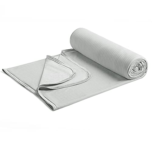 Marchpower Sommerdecke Mikrofaser Arc-Chill, Selbstkühlende Kühldecke mit Japanische Q-Max＞0.5, Kühl und Gemütlich, 2 in 1 Doppelseitig weiche Kuscheldecke Sofadecke Reisedecke(150 * 200cm Grau) von Marchpower