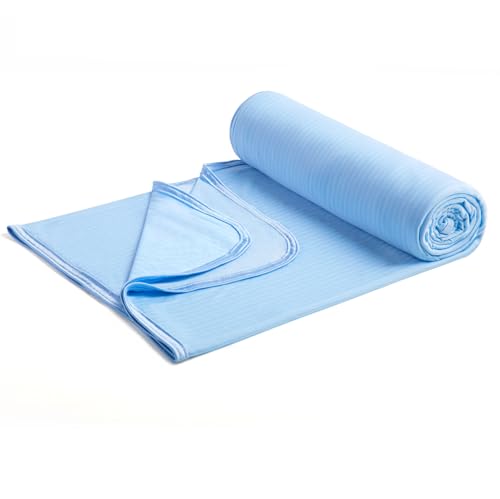 Marchpower Sommerdecke Mikrofaser Arc-Chill, Selbstkühlende Kühldecke mit Japanische Q-Max＞0.5, Kühl und Gemütlich, 2 in 1 Doppelseitig weiche Kuscheldecke Sofadecke Reisedecke(200 * 220cm Blau) von Marchpower