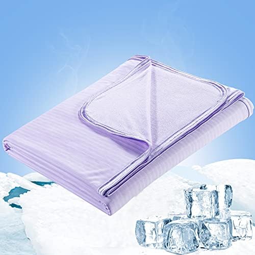 Marchpower Sommerdecke Mikrofaser Arc-Chill, Selbstkühlende Kühldecke mit Japanische Q-Max＞0.4, Kühl und Gemütlich, 2 in 1 Doppelseitig weiche Kuscheldecke Sofadecke Reisedecke(220 * 200cm Lila) von Marchpower