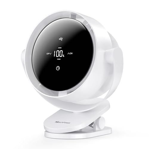 Marchpower Tischventilator leise Akku Ventilator Wiederaufladbarer,360°Drehung Clip Ventilator mit Timing-Funktion USB C Ventilator für Zuhause, Büro, Outdoor, Reisen (Ø14CM) von Marchpower