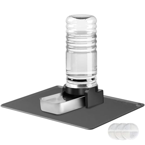 Marchul Automatischer Wasserspender für Hunde, 7,2L, Edelstahl Wassernapf mit 3 Filtern und Tischset von Marchul