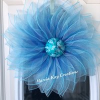 Frühlingskranz, Maschenkranz, Blauer Kranz, Haustürkranz, Bauernhauskranz, Libellenkranz, Sommerkranz, Handgemachter Kranz von MarciaKayCreations