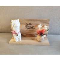 Alpaka Figur Spruch Lächle Lama Alpaca Witzige Dekoration Kollegengeschenk Wohndeko Schreibtisch Büro Kollegen von MarcisHuebscheDinge