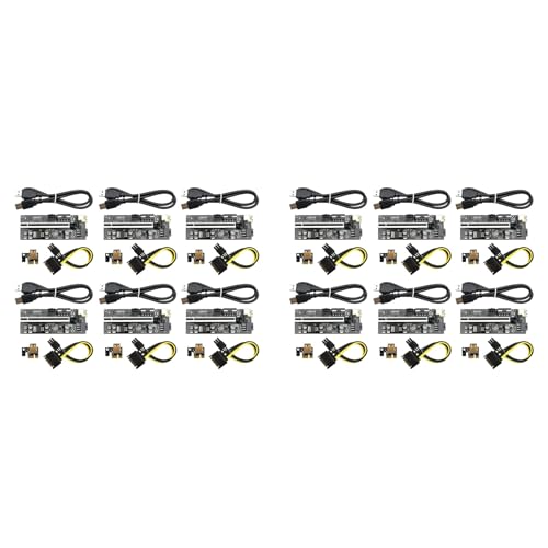 Marclix 2Satz VER010S Plus PCI-E 1X Auf 16X Riser Karten Verlängerungs Kabel USB 3.0 Schnelle Geschwindigkeit Grafik Karte 8 Kondensatoren Schwarz von Marclix