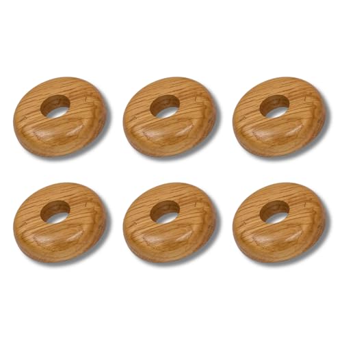 Marco Paul Heizkörperrohrabdeckungen, Holz, 15 mm Rohrabdeckungen, 4,5 cm breit, Bodenringe für Heizkörperrohre, aufsteckbare Eichen-Rohrmanschetten, 15 mm, 6 Stück von Marco Paul Interiors