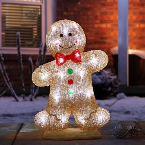 Marco Paul Lebkuchenmann-Weihnachtsbeleuchtung – Neuheit LED beleuchtet wetterfest langlebig LED beleuchtet Gartendekorationen Innen- und Außenbereich Weihnachten Outdoor Dekorationen Große von Marco Paul Interiors
