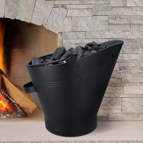 Marco Paul Schwarz Vintage-Stil Großer Stahl Kamin Kohle Scuttle Eimer Hod Kohle Feuer Holz Brenner Log Holder Anzündende Asche Aufbewahrung Kamin Zubehör Home Decor von Marco Paul Interiors