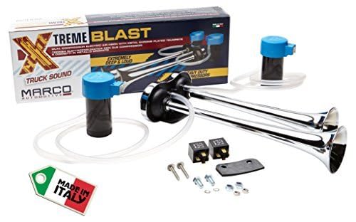 Elektropneumatische Hupe mit zwei Kompressoren Extreme Blast 24 Volt von Marco