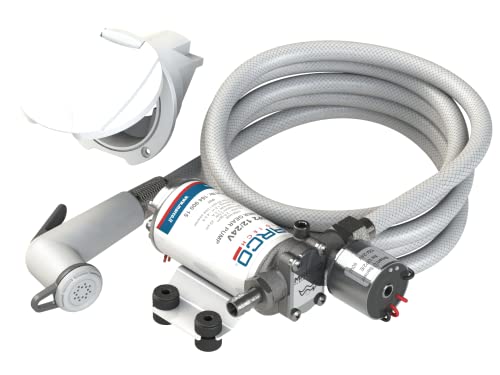 MARCO SP2 12/24 V Autoklav-Pumpe 10 l/min 2 bar mit elektronischer Steuerung + Handbrause, Weiß von Marco