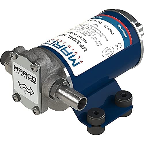 MARCO UP3/OIL selbstansaugende Ölpumpe mit Bronzezahnrädern 5,5 L/min 2 Bar 12V Transferpumpe Bootspumpe Dieselpumpe Schiffspumpe Heizölpumpe Förderpumpe Yachtpumpe, Blau, 138x108x89 mm; 1.4 kg von Marco