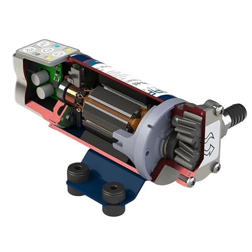 Marco UP8-RE 12/24V 10 L/min Reversible elektronische Hochdruckpumpe mit Durchflussregelung mit Polymerrädern für Dauerbelastung 3,5 Bar Transferpumpe Bootspumpe Wasserpumpe Schiffspumpe von Marco