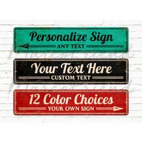 Benutzerdefiniertes Textschild, Personalisiertes Straßenschild, Metallschild, Pfeilschild, Namensschild, Rustikales Schild, Geschenk von MarcoFriend