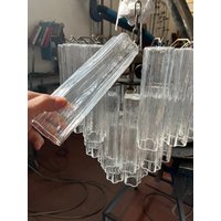 Linearer Kronleuchter Mit Angeschnittenem Glas Aus Murano-Kristall von MarcoRumor