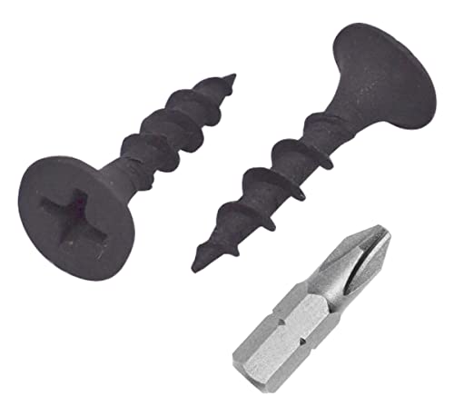 Marcopol (100 Stück) Schwarz Phosphat Kohlenstoffstahl 3,5 x 19 mm Trockenbauschrauben Holzschrauben Kreuzschlitz Bugle Head Spanplattenverschlüsse (100, 3,5 x 19 mm) von Marcopol