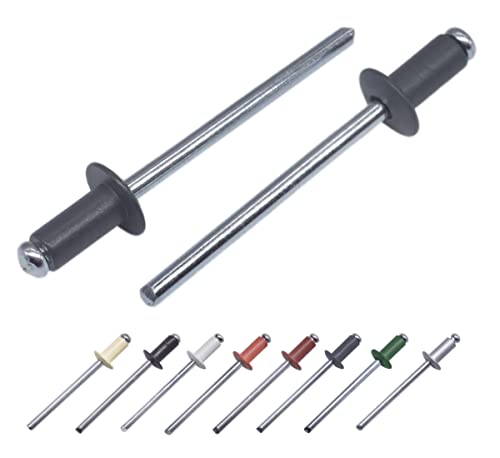 (1000 Stück) Lackierte Blindnieten 4,0 x 8 mm, Kuppelkopf, DIN 7337, Aluminiumniete und Stahldorn, Popnieten (1000, Anthrazitgrau RAL 7016) von Marcopol