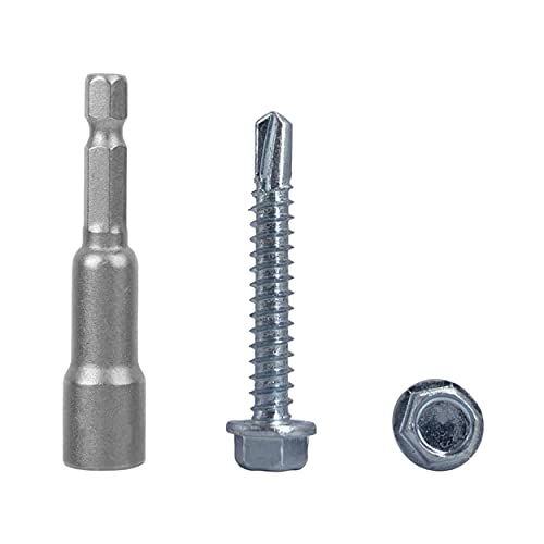 (250 Stück) DIN 7504 K Stahl verzinkt 5,5 x 38 mm Schrauben, selbstbohrende Blechschraube, Sechskant-Unterlegscheibenkopf, selbstschneidend (250, 5,5 x 38 mm) von Marcopol