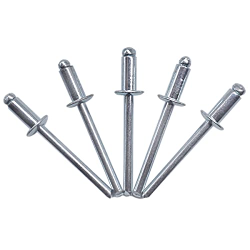 (500 Stück) Blindnieten 4,0 x 12 mm Offener Domkopf Popnieten DIN 7337 Stahlniete und Stahldorn (500, 4,0 x 12 mm) von Marcopol