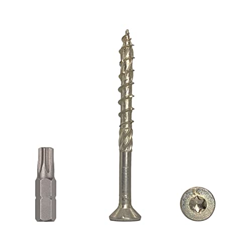 (60 Stück) Universal gelb verzinkter Stahl 6,0 x 70 mm Holzschrauben Torxkopf Senkkopf Spanplattenschrauben (60, 6,0 x 70 mm) von Marcopol