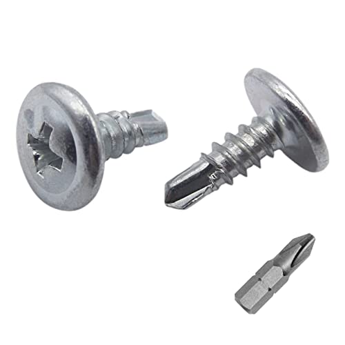 (700 Stück) Verzinkter Stahl 4,2 x 13 mm Schrauben, Kreuzschlitz Modifizierter Halsspannkopf, Selbstbohrende Blechschraube, selbstschneidend (700, 4,2 x 13 mm) von Marcopol