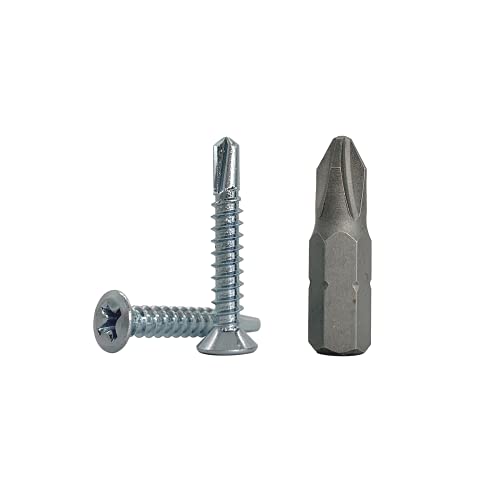 1000 Stück DIN 7504 P Stahl verzinkt 3,9 x 25 mm Schrauben selbstbohrende Blechschraube (PH) Kreuzschlitz Senkkopf selbstschneidend (1000, 3,9 x 25 mm) von Marcopol