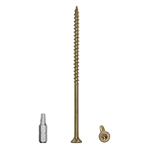 20 Stück Stahl verzinkt 5,0 x 120 mm gelb Holzschrauben Torx Kopf Typ 17 Senkkopf Teilgewinde Spanplattenschrauben (20, 5,0 x 120 mm) von Marcopol