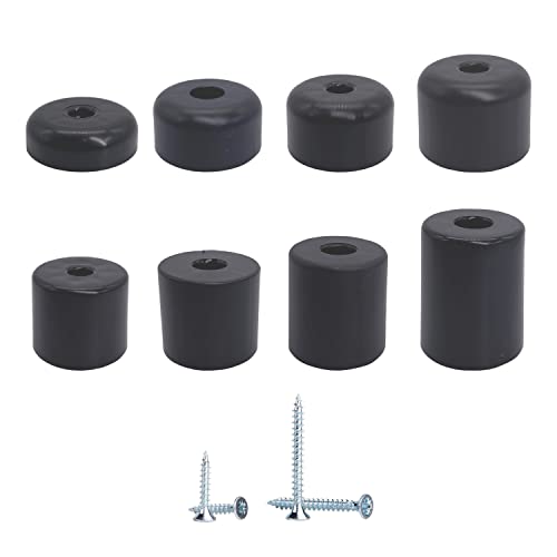 Möbelbeine, 20 Stück, schwarz, Höhe 28 mm, rund Ø 50 mm, Möbelfüße, Material Kunststoff, Schrauben enthalten (20, Höhe 28 mm) von Marcopol