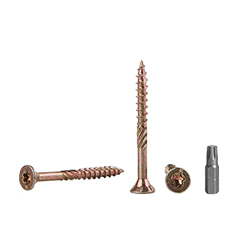 200 Stück Holzschrauben Stahl gelb verzinkt Kopf Torx Typ 17 Senkkopf Spanplattenschrauben 6,0 x 50 mm von Marcopol