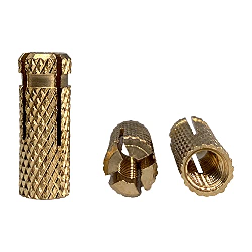 Marcopol (50 Stück) Messing Einschlagdübel M6 x 22 mm, Spreizbolzenhülse, Beton Mauerwerk Ziegelanker, Spreizdübel (50, M6 x 22 mm), Gelb von Marcopol