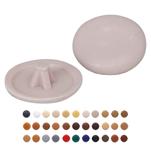 50 Stück Pozidriv-Schraubdeckel 12 mm Durchmesser Pozidriv Kopf Clip On Kunststoffabdeckungen Möbel Dekorative Kappe (50, Beige S6) von Marcopol
