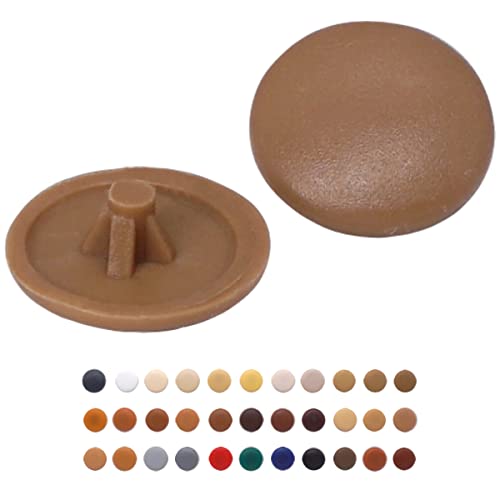 50 Stück Pozidriv-Schraubdeckel 12 mm Durchmesser Pozidriv Kopf Clip On Kunststoffabdeckungen Möbel Dekorative Kappe (50, Braun S10) von Marcopol