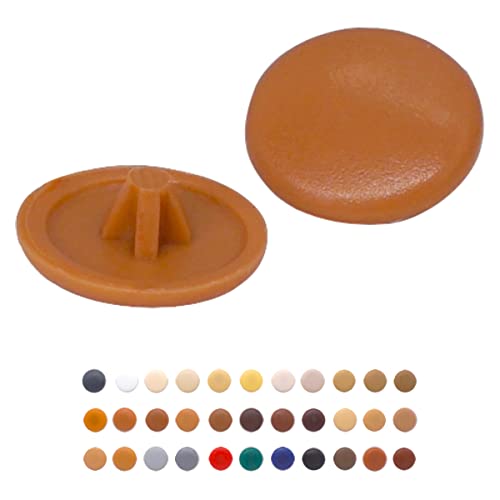 50 Stück Pozidriv-Schraubdeckel 12 mm Durchmesser Pozidriv Kopf Clip On Kunststoffabdeckungen Möbel Dekorative Kappe (50, Braun S14) von Marcopol