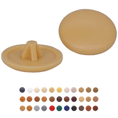 50 Stück Pozidriv-Schraubdeckel 12 mm Durchmesser Pozidriv Kopf Clip On Kunststoffabdeckungen Möbel Dekorative Kappe (50, Gelb S5) von Marcopol