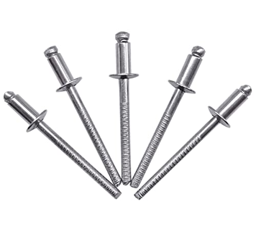 500 Stück Edelstahl Blindnieten 4,0 x 8 mm Kuppelkopf Pop Nieten DIN 7337 A2 Niete Nutdorn (500, 4,0 x 8 mm) von Marcopol