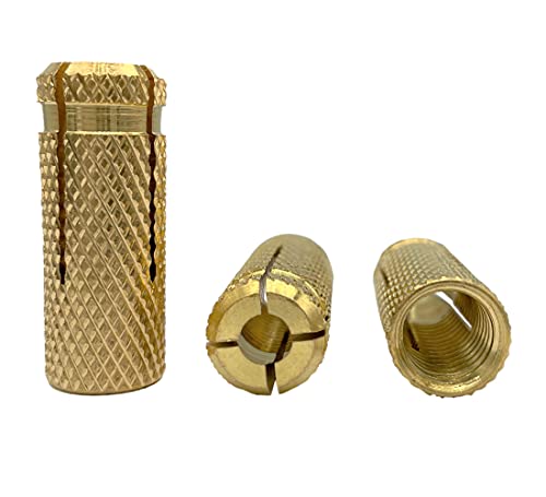 (60 Stück) Messing Einschlagdübel M10 x 32 mm, Spreizbolzenhülse, Beton Mauerwerk Ziegelanker, Spreizdübel (60, M10 x 32 mm) von Marcopol