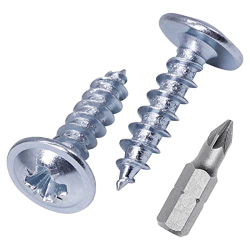 Marcopol (1200 Stück) Verzinkter Stahl 4,0 x 16 mm Holzschrauben Metallschrauben Modifizierter Traversenkopf selbstschneidend (1200, 4,0 x 16 mm), silber von Marcopol