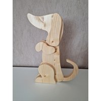 Großer Sitzender Hund Big Sitting Dog Holzdekoration Wooddecoration Dog Geschenk Gift Holz Wood Dekoration Für Die Wohnung Decoration von MarcosHolzwelt