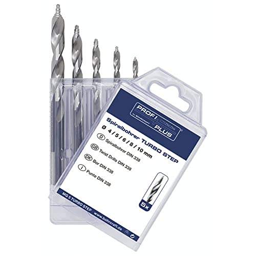 BOHRCRAFT Bohrer-Kassette Turbo Step KG13 DIN338 HSS-G ø 4-10 mm 5-teilig von Marcrist