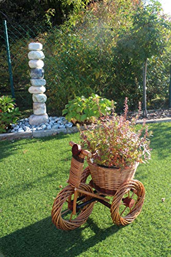 Dreirad aus Weidengeflecht zum Bepflanzen Handgefertigt Blumentopf Weidenkorb Rattan Pflanzkübel Pflanzgefäß Pflanzschale Pflanzkasten Übertopf Blumenkasten von Marcus Weidenhandel