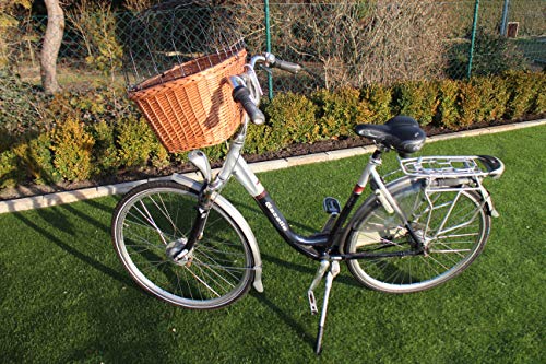 Marcus-Hundefahrradkorb für Fahradlenker aus Weide mit Metallgitter und Kissen XL oder XXL Natur Weidenkorb Lenkerkorb für Fahrrad (XXL ohne Kissen) von Marcus Weidenhandel