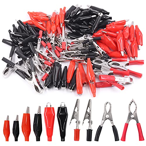 Mardatt 108 Pcs 10 Type Metal Alligator Clip Clamp Assortment Kit Red Black Crocodile Electrical Test Clamps Connector Jumper Helper with Protective Insulation Cover Mardatt 108 Pcs 10 Type Metal Alligator Clip Clamp Assortment Kit Red Black Crocodile Electrical Test Clamps Connector Jumper Helper with Protective Insulation Cover von Mardatt